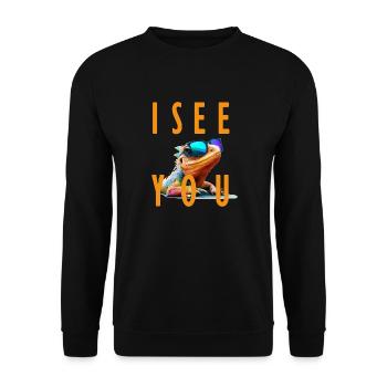 lizard I see you - Unisex Pullover - Schwarz - Vorne - Alina (178cm) & Michal (187cm)