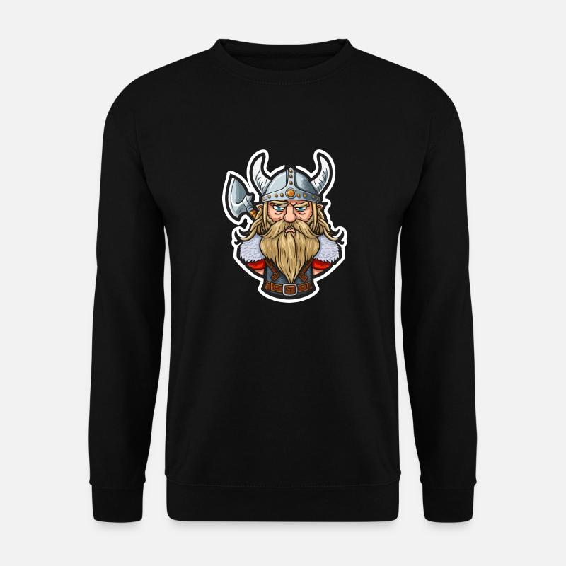 Sigurd, der Drachentöter: Cartoon-Wikinger Sigurd - Unisex Pullover - Schwarz
