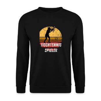 Tischtennisspieler - Unisex Pullover - Schwarz - Vorne - Alina (178cm) & Michal (187cm)