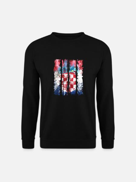 Kroatische Nationalflagge Emblem Kroatien Hrvatska hrv - Unisex Pullover - Schwarz