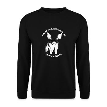 Animal Liberation Go vegan - Unisex Pullover - Schwarz - Vorne - Alina (178cm) & Michal (187cm)