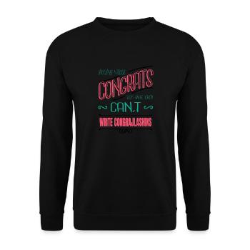 Écriture littéraire blagues d’anniversaire blogs cool - Sweat-shirt Unisexe - noir - Devant - Alina (178cm) & Michal (187cm)