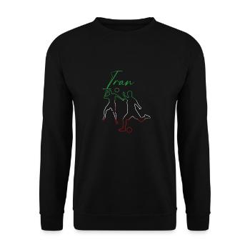 Iran, Football,Football,Football,Drapeau,Aperçu - Sweat-shirt Unisexe - noir - Devant - Alina (178cm) & Michal (187cm)