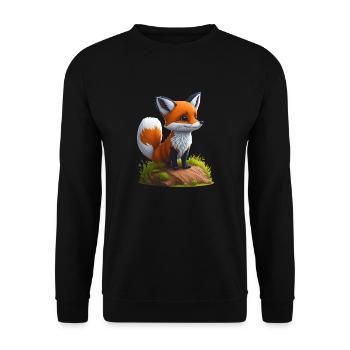 Kleiner Fuchs - Unisex Pullover - Schwarz - Vorne - Alina (178cm) & Michal (187cm)