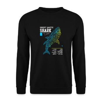 Great White Shark a - Unisex Pullover - Schwarz - Vorne - Alina (178cm) & Michal (187cm)