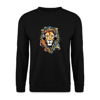 Jack, der audiophile Löwe - Unisex Pullover - Schwarz - Vorne - Alina (178cm) & Michal (187cm)