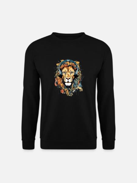 Jack the audiophile lion - Unisex Sweatshirt - black