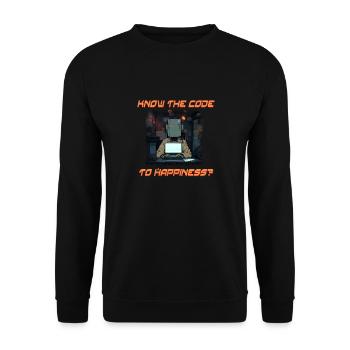 Know The Code To Happiness? - Unisex Pullover - Schwarz - Vorne - Alina (178cm) & Michal (187cm)