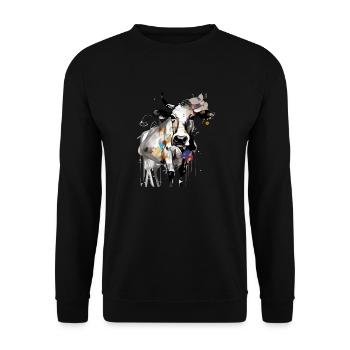 Book la vache - Sweat-shirt Unisexe - noir - Devant - Alina (178cm) & Michal (187cm)