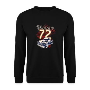 Vintage 72 classic car - Unisex Sweatshirt - black - Front - Alina (178cm) & Michal (187cm)