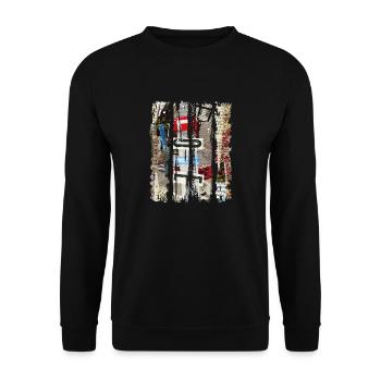 Newspaper Clips Scrapbook Magazines Alphabet Code - Unisex Sweatshirt - black - Front - Alina (178cm) & Michal (187cm)