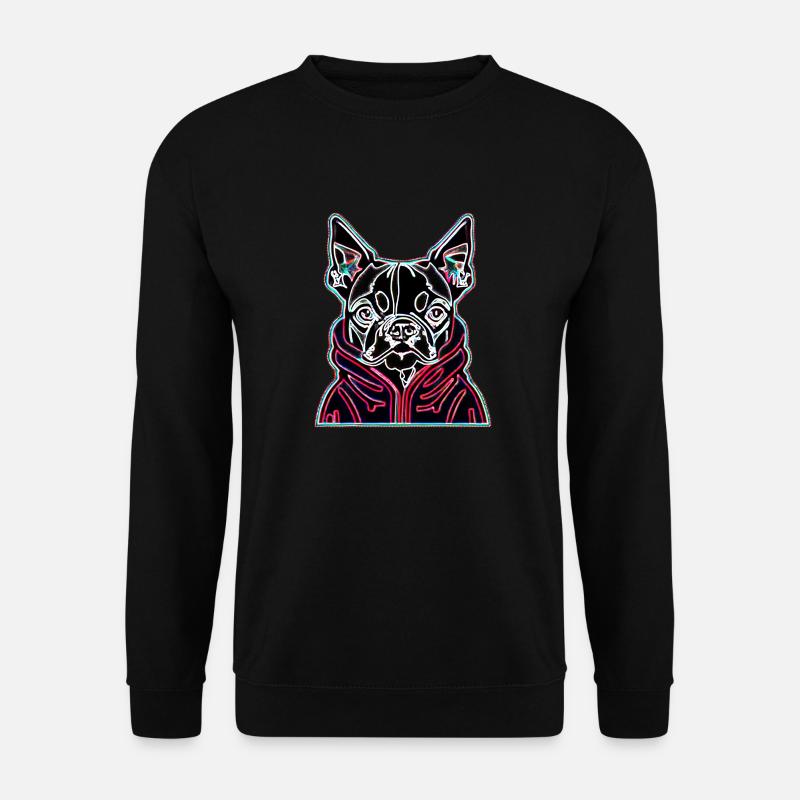 Boston Terrier Neon - Unisex Pullover - Schwarz