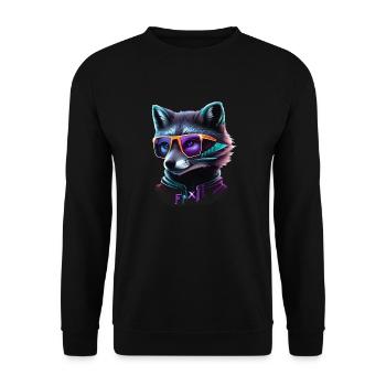 loup - Sweat-shirt Unisexe - noir - Devant - Alina (178cm) & Michal (187cm)