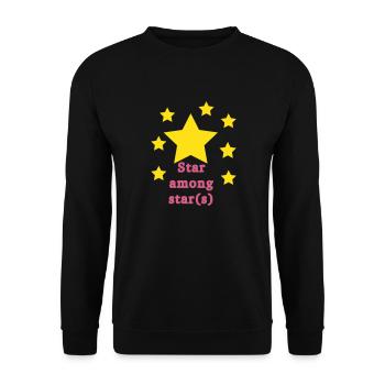 Star among star s v2 - Unisex Sweatshirt - black - Front - Alina (178cm) & Michal (187cm)