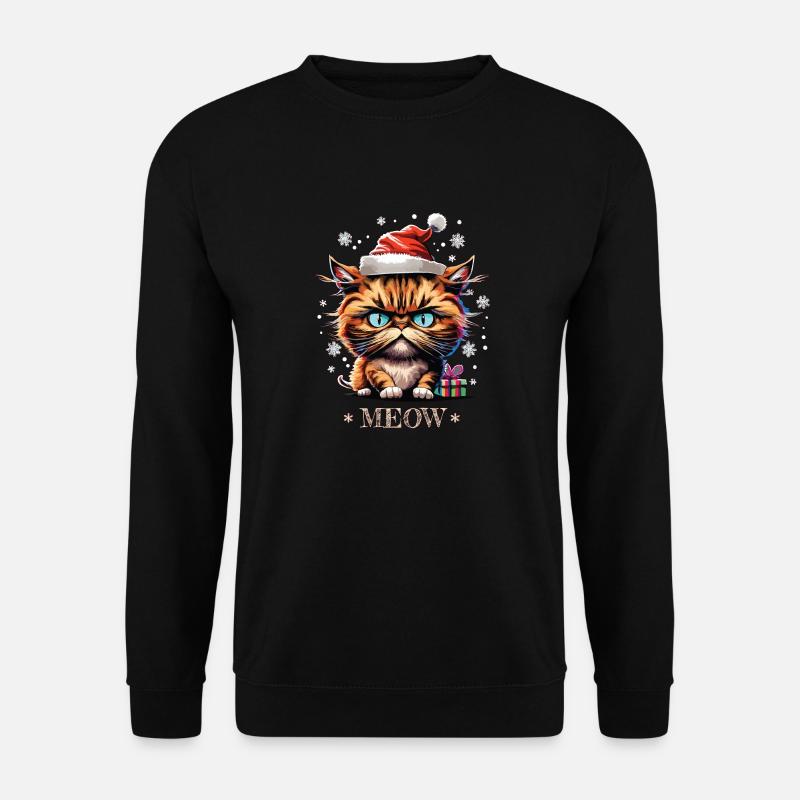 Weihnachtliches Miau-Kätzchen - Unisex Pullover - Schwarz