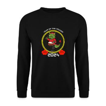 Chinesisches Neujahr Drache Vietnam I Geschenk - Unisex Pullover - Schwarz - Vorne - Alina (178cm) & Michal (187cm)