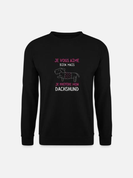 Je préfère mon dachshund - Sweat-shirt Unisexe - noir