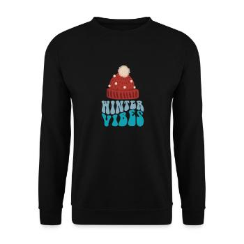 Winter, snow, mountains, xmas, Christmas pattern, - Unisex Sweatshirt - black - Front - Alina (178cm) & Michal (187cm)