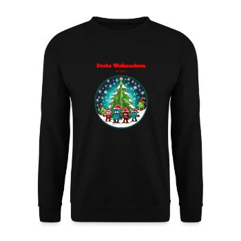 Frohe Weihnachten ihr Säcke - Unisex Pullover - Schwarz - Vorne - Alina (178cm) & Michal (187cm)