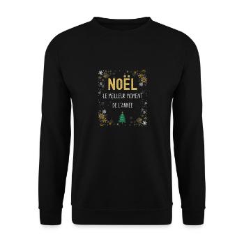 Noël le meilleur moment de l année - Sweat-shirt Unisexe - noir - Devant - Alina (178cm) & Michal (187cm)