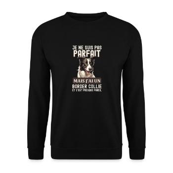 Pas parfait mais j ai un border collie 5 - Sweat-shirt Unisexe - noir - Devant - Alina (178cm) & Michal (187cm)