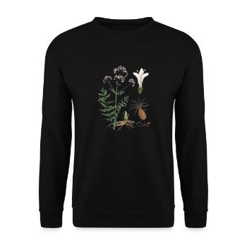 Baldrian (Valeriana officinalis) - Unisex Pullover - Schwarz - Vorne - Alina (178cm) & Michal (187cm)
