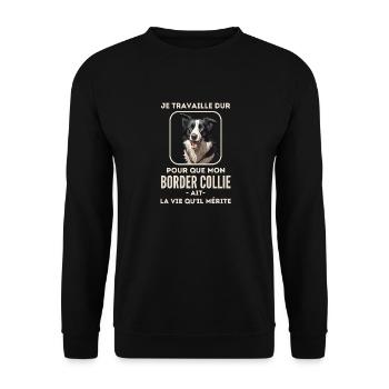 Chien de race border collie 6 - Sweat-shirt Unisexe - noir - Devant - Alina (178cm) & Michal (187cm)