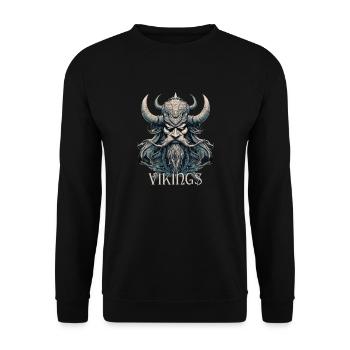 Viking Valhalla Nordmann Design - Unisex Sweatshirt - black - Front - Alina (178cm) & Michal (187cm)