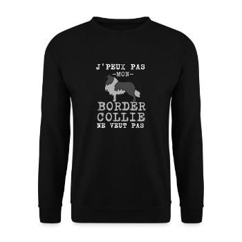 Chien de race border collie - Sweat-shirt Unisexe - noir - Devant - Alina (178cm) & Michal (187cm)