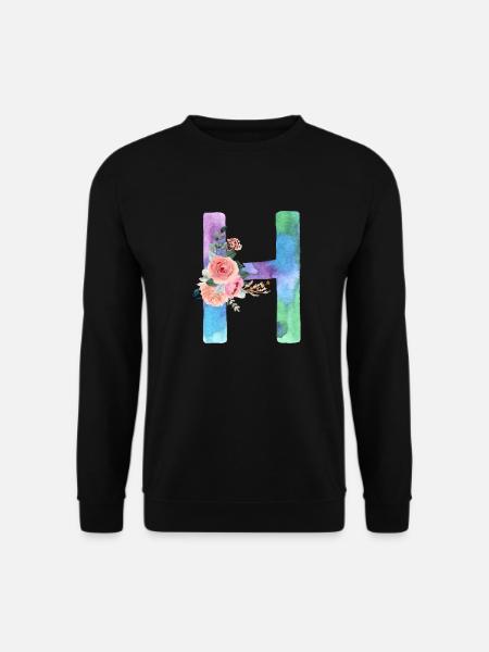 Buchstabe H Aquarell - Unisex Pullover - Schwarz