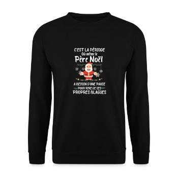 Humour père Noël - Sweat-shirt Unisexe - noir - Devant - Alina (178cm) & Michal (187cm)