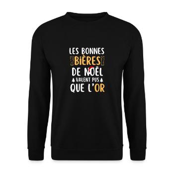 les bonnes bières de noel - Sweat-shirt Unisexe - noir - Devant - Alina (178cm) & Michal (187cm)