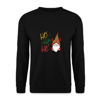 Ho ho ho gnome Christmas - Unisex Sweatshirt - black - Front - Alina (178cm) & Michal (187cm)