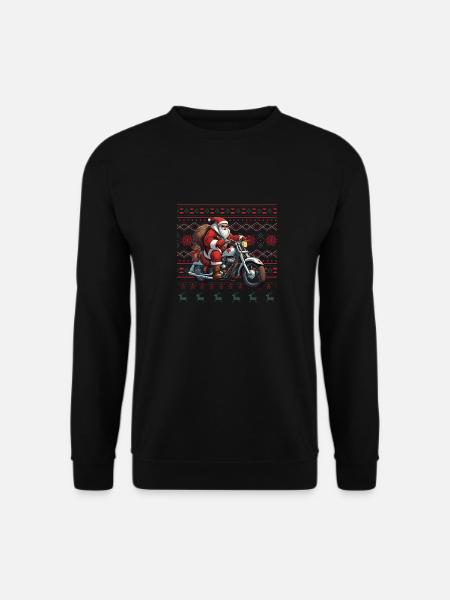 Der Weihnachtsmann ist auch ein Biker - Unisex Pullover - Schwarz