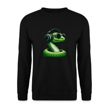Serpent avec lunettes de soleil et écouteurs - Sweat-shirt Unisexe - noir - Devant - Alina (178cm) & Michal (187cm)