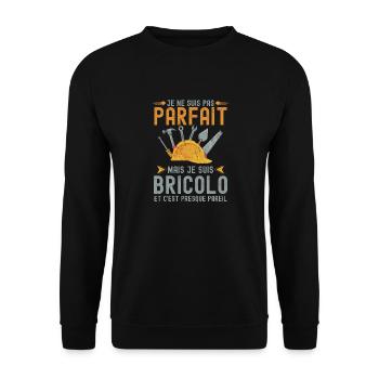 je suis parfait bricolo bricoleur 1 - Sweat-shirt Unisexe - noir - Devant - Alina (178cm) & Michal (187cm)