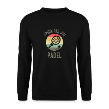 je peux pas jai padel tennis - Sweat-shirt Unisexe - noir - Devant - Alina (178cm) & Michal (187cm)
