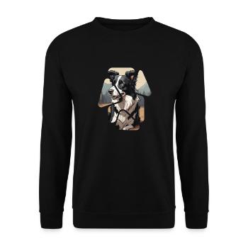 Chien de race border collie - Sweat-shirt Unisexe - noir - Devant - Alina (178cm) & Michal (187cm)