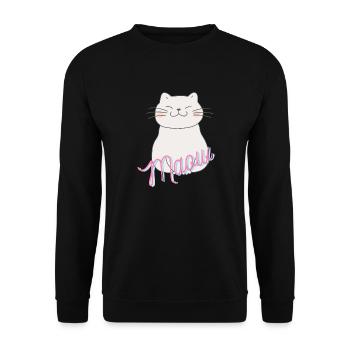 Un chaton heureux, souriant et miaulant - Sweat-shirt Unisexe - noir - Devant - Alina (178cm) & Michal (187cm)