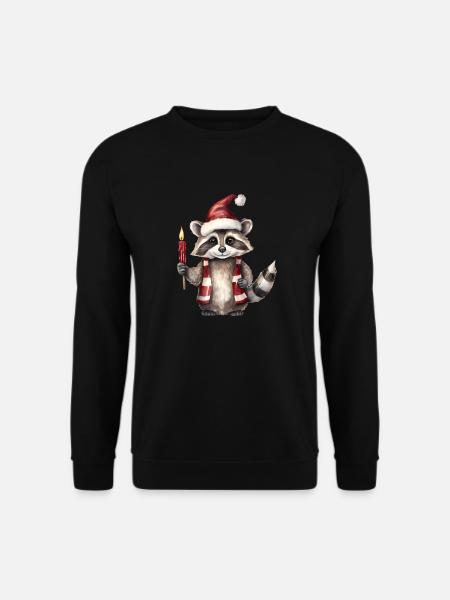 Raccoon at Christmas time - Unisex Sweatshirt - black