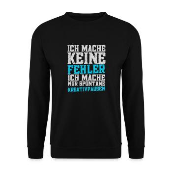 Ich mache keine Fehler... - Unisex Pullover - Schwarz - Vorne - Alina (178cm) & Michal (187cm)