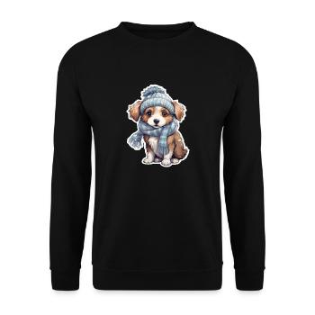 chiot mignon en hiver - Sweat-shirt Unisexe - noir - Devant - Alina (178cm) & Michal (187cm)