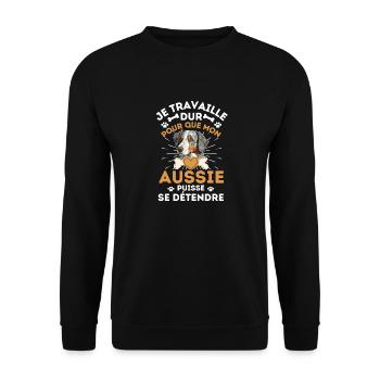 Aussie dog berger australien - Sweat-shirt Unisexe - noir - Devant - Alina (178cm) & Michal (187cm)