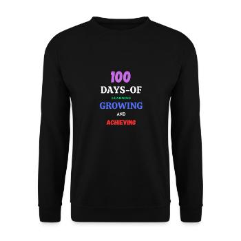 100 Days Of Learning Growing And Achieving - Unisex Sweatshirt - black - Front - Alina (178cm) & Michal (187cm)
