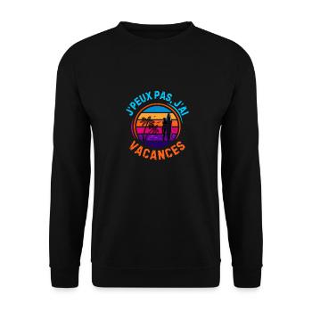 Je ne peux j ai vacances d été surf - Sweat-shirt Unisexe - noir - Devant - Alina (178cm) & Michal (187cm)