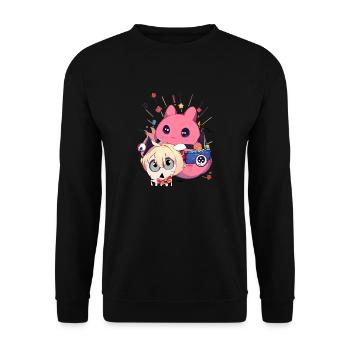 Otaku Anime Manga Japon Animaux Hamster Rose Gothique - Sweat-shirt Unisexe - noir - Devant - Alina (178cm) & Michal (187cm)