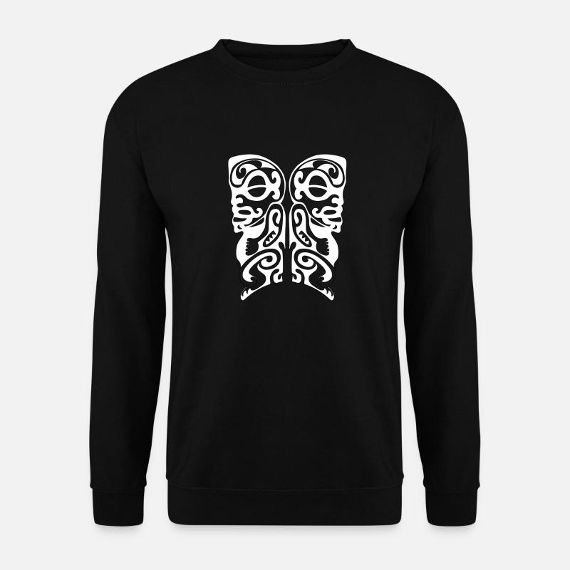 Weißes 93 Maori Brustlogo - Unisex Pullover - Schwarz