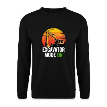 Baggerfahrer Bauarbeiter Bagger - Unisex Pullover - Schwarz - Vorne - Alina (178cm) & Michal (187cm)