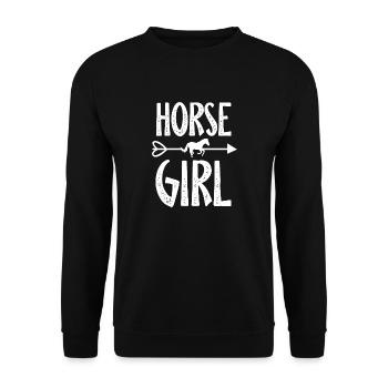 Horse Girl Equestrian Rider Horse Riding - Unisex Pullover - Schwarz - Vorne - Alina (178cm) & Michal (187cm)