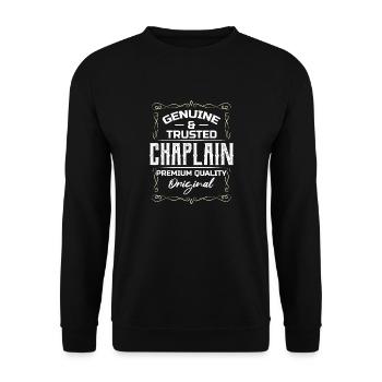 Genuine And Trusted Chaplain Premium Quality - Unisex Sweatshirt - black - Front - Alina (178cm) & Michal (187cm)